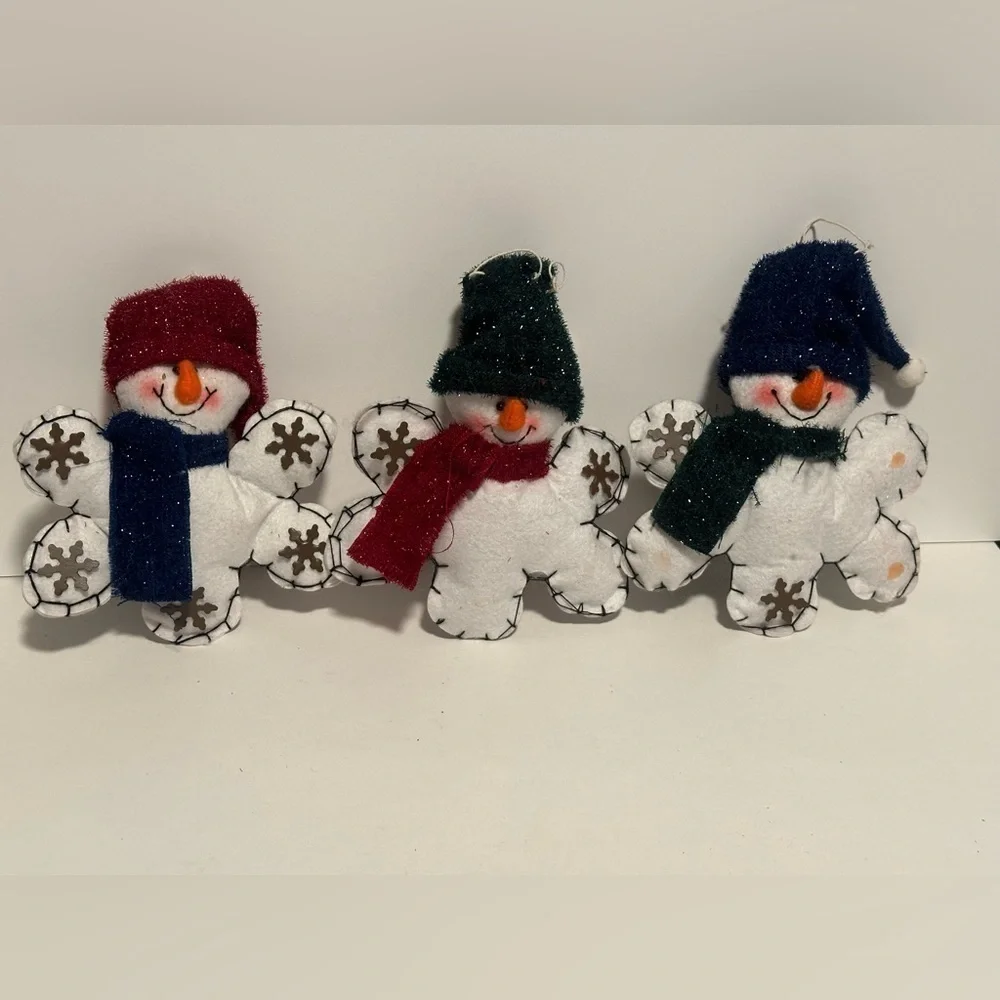 Large Collection of Stuffed Snowman Ornaments